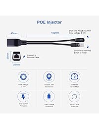 10 328.1 foot PoE Divisor Inyector y Kit, pasivo para no PoE interruptor y no PoE dispositivo