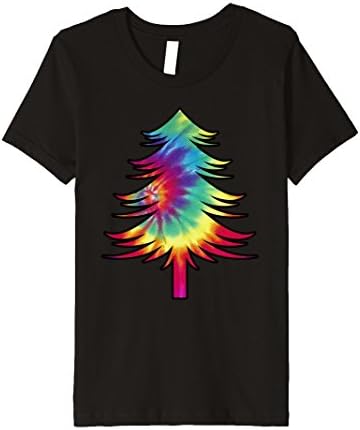 Kids Tie Dye Christmas Tree Shirt | Colorful Tye Dye T-Shirt 12 Black