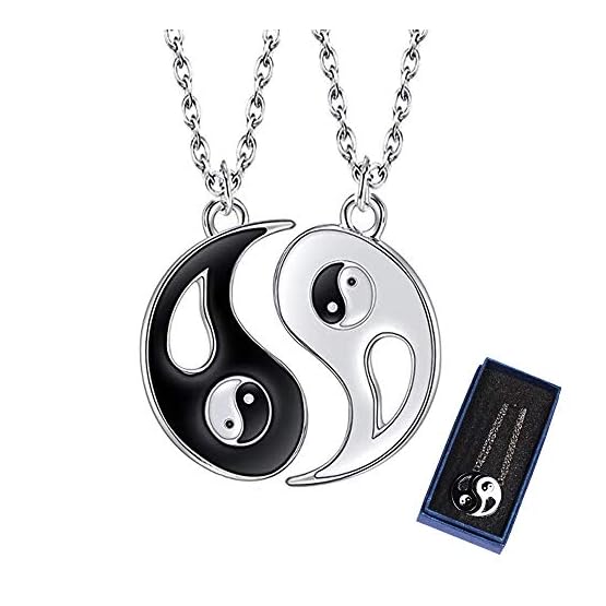 ZoneYan Collar Ying Yang,Jewelry Puzzle Colgante en diseño Yin-Yang para niños, niñas, Mejores Amigos, Amantes y Parejas…