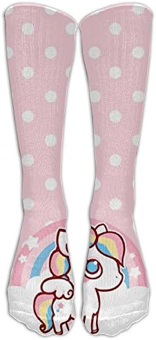 Unicorn Wallpaper.jpg Comfortable Cartoon Stripe Knee Socks Youth Golf Cosplay Knee Long Tube Compression Socks