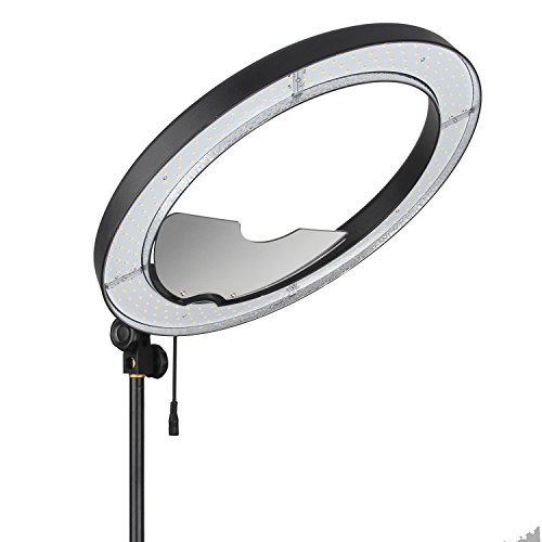 EACHSHOT-ES240-Kit-Including-Light-Stand-Mirror-Bag-Bracket-18-5500K-Dimmable-LED-Adjustable-Ring-Light-with-2-Color-Diffuser