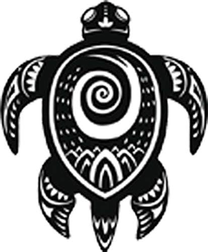 Amazon Co Jp クールキュートハワイアンtropical Island Sea Turtle漫画ビニールデカールステッカー 4 Tall ブラック 車 バイク