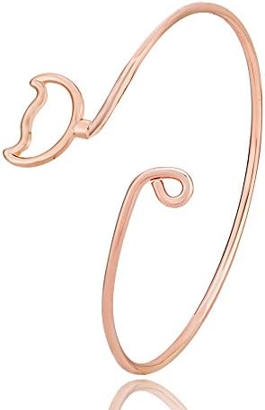 GUANDU Fashion Jewelry Adjustable Bangle Bracelet Cutey Cat for Female (Rose gold)