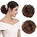 REECHO Thick 2PCS Updo Messy Hair Bun Curly Wavy Ponytail Extensions Hairpieces Hair Scrunchies for Women Girls Color Black Brown