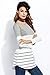 etuoji Women Tunic Tops O-Neck Shirt Long Sleeve Contrast Color Lace Patchwork