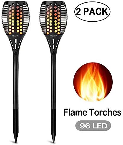 Solar Torch Garden Lights Weihao Solar Lights Waterproof Dancing Flame Lighting 96 LED Flickering landscape Lamp for Garden/Pathways/Yard (2 Pack)