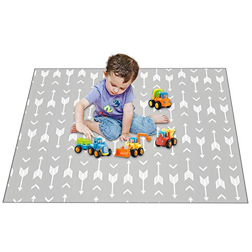 51"Splat Mat for Under High Chair, Waterproof Anti-Slip Floor Mat Washable Baby Food Splash Spill Mess Feeding Mat, Portable Picnic Play Mat and Leak Proof Table Cloth - Thumbnail 3