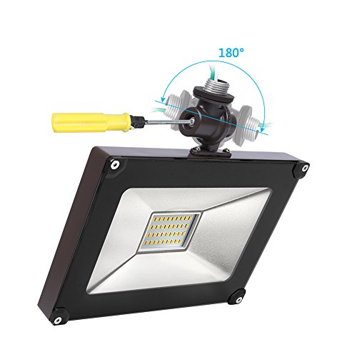 Cinoton 30W LED Flood Light With Knuckle, 3600 Lumen 5000K (Crystal White Glow) Waterproof security outdoor floodlight