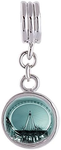 Soufeel 925 Sterling Silver London Eye A Giant Ferris Wheel Photo Flower Dangle European Charms