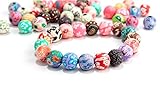 HYBEADS 100pcs Mixed Lots Rose Flower Fimo Polymer Clay Beads DIY Crafts 8mm Round
