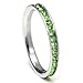 316L Stainless Steel Peridot Green Cubic Zirconia CZ Eternity Wedding 3MM Band Ring