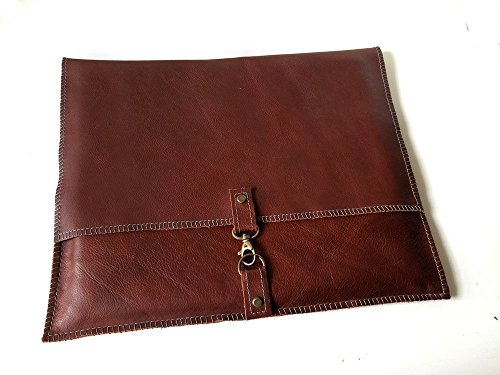 Leather briefcase for men, leather case cover MacBook Pro 13, men leather folder, leather brown clutch, made in italy limited edition BBagdesign.