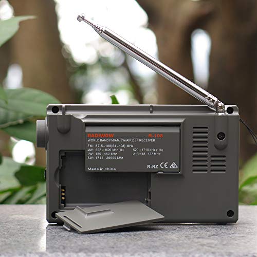 RADIWOW R-108 Radio Digital Portable Radio FM Stereo LW/SW/MW/AIR/DSP Receiver with LCD Sound for Indoor Outdoor Activities for Parents. - Thumbnail 7