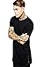 Valley Railway Mens Black Long T-Shirt Hipster Hip-hop Street T-Shirt US Sizes (XX-Large)