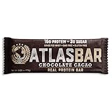 Atlas Bar - Real Protein Bar, Chocolate Cacao, 2.01 ounce (12-pack)