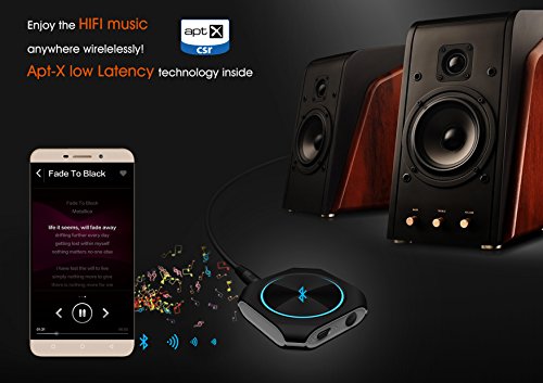 Zoweetek 2-in-1 Bluetooth 4.1 Transmitter and Receiver, Aptx Low latency 3.5mm and RCA Wireless Audio Adapter - Thumbnail 6