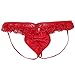 FEESHOW Men's Lace Jockstrap Briefs Bikini Thong G String Underwear T Back (X-Large (waistline:28.0-47.0