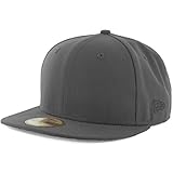 New Era Plain Tonal 59Fifty Fitted Hat (Graphite) Men's Blank Cap