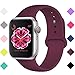 Bandx Sport Band Compatible with Smart Watch Band, Soft Silicone Replacement Bands Compatible with Iwatch Series 5,4,3,2,1 (38mm(40mm)-M/L, Wine Red)