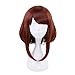 Ani·Lnc Short Brown Synthetic Cosplay Wig For Women Christmas Party Wigs with free Cap