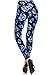 Leggings Depot High Waisted Floral & Space Print Leggings for Women-Full Length-R604, Blue Hibiscus, Plus Size