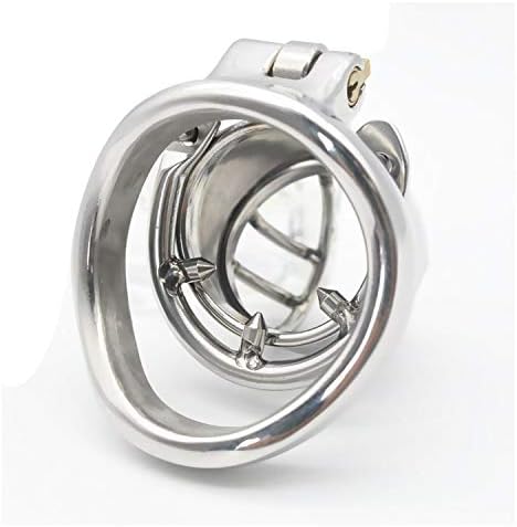 Bondage Masters Male Chastity Device, Removable Pain Ring, Short Cage with Air-Flow Tip, Silver - Image 3