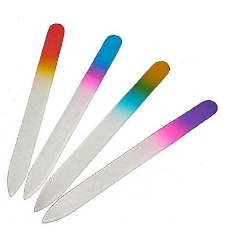 Romote 4 Professional Glasnagelfeilen Kristall-Kunst-Maniküre Regenbogen-Farben