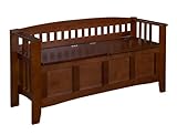 Linon Home Decor Storage Bench with Short Split Seat Storage, Walnut