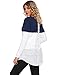 Sherosa Women's Color Block Blouses Crew Neck High and Low Hem Casual Tee Shirts Tunic Tops(Navy Blue,XL) …
