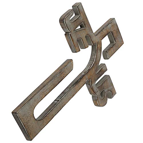Wooden Wall Cross Long Hanging French Cross Hand Carved Antique Design Religious Altar Home Living Room Decor Accessory