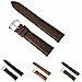 Leather Watch Strap - Choices of Color & Width (18mm,20mm or 22mm) STYLELOVER Genuine Cowhide Leather Watch Band with Stainless Buckle(18mm,Deep Brown)