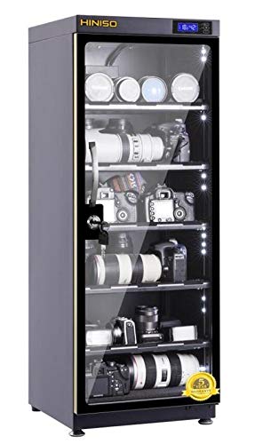 HINISO AD-120S 139 litres Electronic Dry Cabinet with Humidity Controller & Digital Display. (Black)