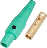 Marinco CLS40FB-E CLS Cam Type, Series 16 Inline, Single Pin Connector, 400 Amp, 600 Volt, 2/0 - 4/0 AWG, Female - Green (E)