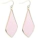 SUNYIK Women's Rose Quartz Large Rhombus Dangle Earrings