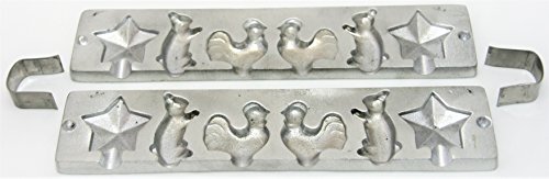 Russian Cast Iron Original Candy Lollipop Mold Form 'Stars' 9.2in.1.9in.0.7in. by PetriStor