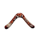RangeMaster Decorated Australian Wooden Boomerang - Aboriginal Art Style