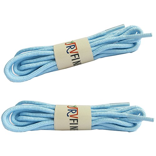 YJRVFINE Round Boot Laces Boots Shoelace String Rope Shoelaces Light Blue 2 Pair- Length:55.12"