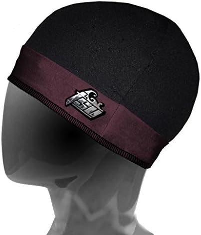 TSURAG Tsu Stocking Cap, Black With Burgundy (One Size)