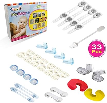 Chuku Baby Safety Kit 33pcs Baby Proofing Set With Cabinet Locks Latches Corner Protectors Outlet Plug Protectors Oven Knob Covers Toilet Lock Door Pinch Guards Buy Online At Best Price In Uae