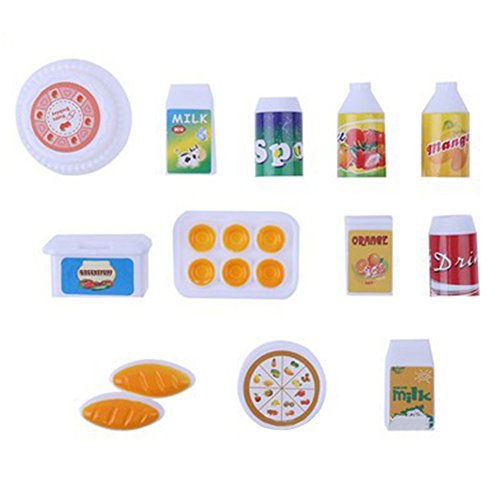 Catnew 12Pcs Dollhouse Miniature Kitchen Food Drinks Bread Cake Set Barbie Doll Kids Children Toy - Random Color - Thumbnail 6
