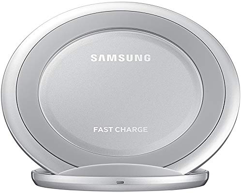 Samsung Qi Certified Fast Charge Wireless Charging Pad + Stand - Supports wireless charging on Qi compatible smartphones - Silver