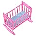 Dovewill Dolls Pink Baby Rocking Nursery Cradle Bed Bedroom FOR Barbie Kelly Dolls Dollhouse Furniture Accessory