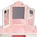 Teamson Kids - Fashion Star Prints Gisele Vanity Table & Stool Set - Pink/White/Gold