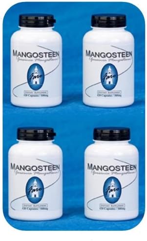 Easier Than Juice - Mangosteen Extract 500 Mg. Capsules (Garcinia Mangostana) - 100% Sun Dried Pericarp - 480 Capsules Total - (4 Bottles of 120 Capsules Each Bottle)