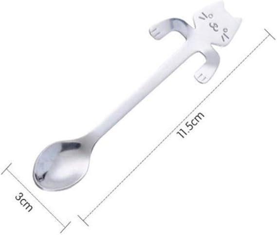 LASISZ Cuchara de Gato de Dibujos Animados de Acero Inoxidable