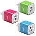 USB Wall Charger, BEST4ONE 2.1A/5V 10.5W Dual Port USB Charger AC Adapter Plug Compatible with iPhone XS/Max / MR X /8/7/6 Plus, iPad, Kindle, Moto G X, Huawei, Cell Phone (3-Pack) (Blue,Pink,Green)