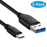 Rankie USB-C to USB-A 3.0 Cable, Type C Charging and Data Transfer, 3-Pack 3 Feet