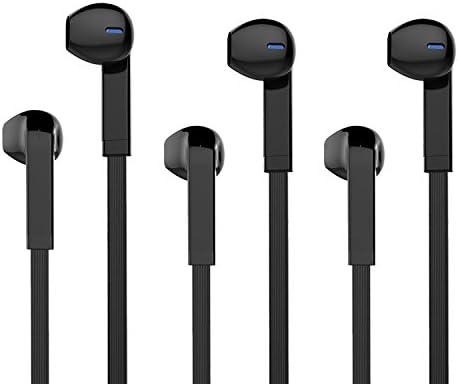 USPRO 3 Pack Earbuds with Mic iPhone Earphones with Volume Control Black
