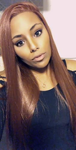 FUHSI Kanekalon Fiber 13×6 Inch Synthetic Lace Front Wig – Soft & Smooth,Straight,Elastic Straps,Comfortable & Adjustable –340# Brownish Blonde 250D 22"
