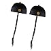 Baoblaze Set of 2pcs Fashion Adults Men Black Chinese Oriental Cap With Ponytail Party Cosplay Hats Stage Performance Props
